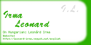 irma leonard business card